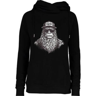 Bigfoot In Disguise Sunglasses Trucker Hat IM Not Sasquatch Womens Funnel Neck Pullover Hood