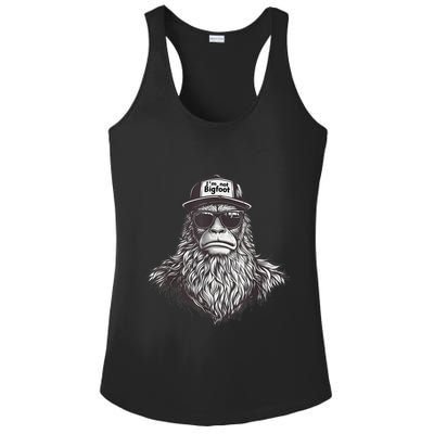 Bigfoot In Disguise Sunglasses Trucker Hat IM Not Sasquatch Ladies PosiCharge Competitor Racerback Tank