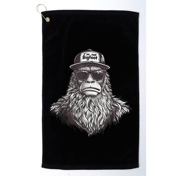 Bigfoot In Disguise Sunglasses Trucker Hat IM Not Sasquatch Golf Towel