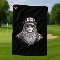 Bigfoot In Disguise Sunglasses Trucker Hat IM Not Sasquatch Golf Towel