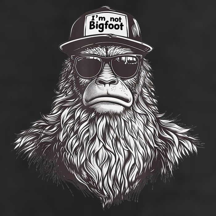 Bigfoot In Disguise Sunglasses Trucker Hat IM Not Sasquatch Golf Towel