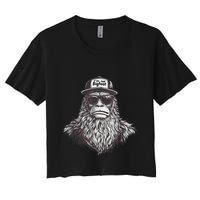 Bigfoot In Disguise Sunglasses Trucker Hat IM Not Sasquatch Women's Crop Top Tee