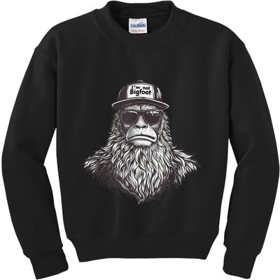 Bigfoot In Disguise Sunglasses Trucker Hat IM Not Sasquatch Kids Sweatshirt