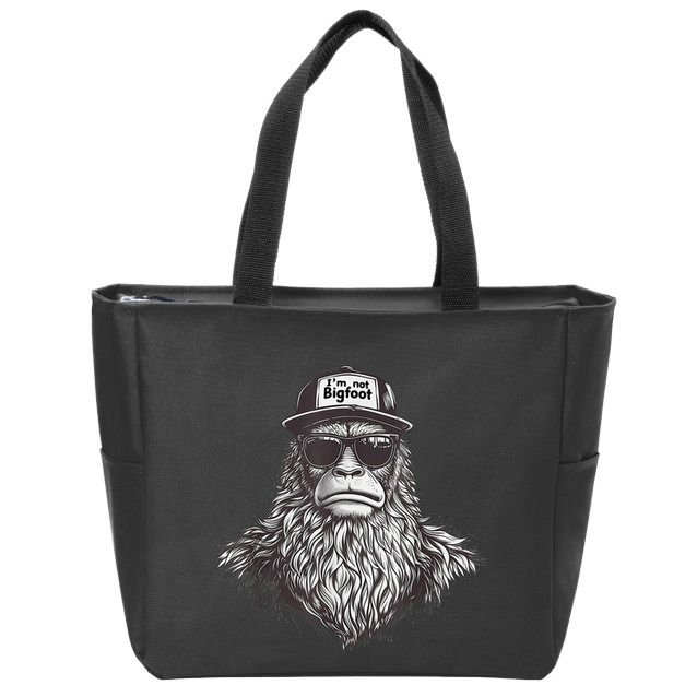 Bigfoot In Disguise Sunglasses Trucker Hat IM Not Sasquatch Zip Tote Bag