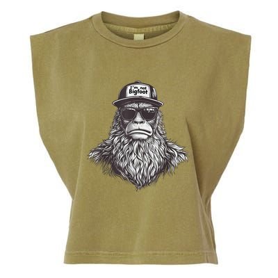 Bigfoot In Disguise Sunglasses Trucker Hat IM Not Sasquatch Garment-Dyed Women's Muscle Tee