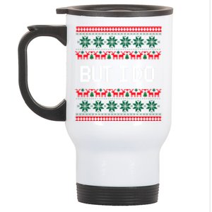 But I Do Xmas Gift Couples Matching Ugly Sweaters Christmas Gift Stainless Steel Travel Mug