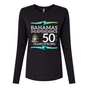 Bahamas Independence Day Bahamas 50th Celebration Womens Cotton Relaxed Long Sleeve T-Shirt