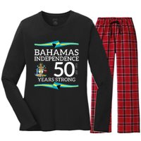 Bahamas Independence Day Bahamas 50th Celebration Women's Long Sleeve Flannel Pajama Set 