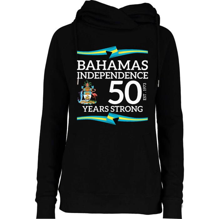 Bahamas Independence Day Bahamas 50th Celebration Womens Funnel Neck Pullover Hood