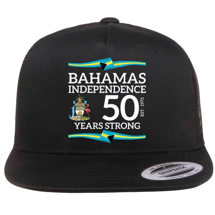 Bahamas Independence Day Bahamas 50th Celebration Flat Bill Trucker Hat