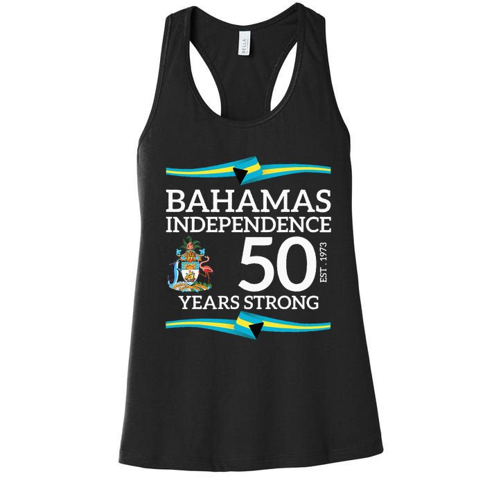 Bahamas Independence Day Bahamas 50th Celebration Women's Racerback Tank