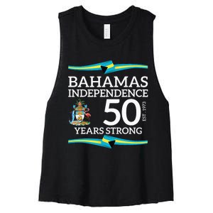 Bahamas Independence Day Bahamas 50th Celebration Women's Racerback Cropped Tank