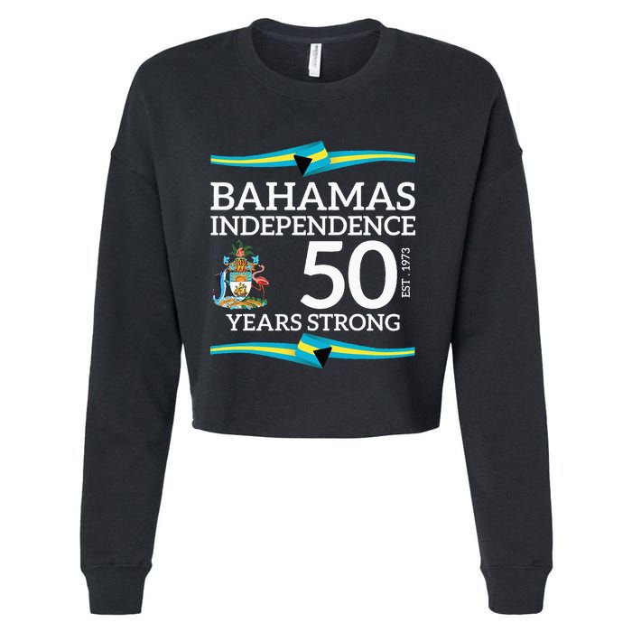 Bahamas Independence Day Bahamas 50th Celebration Cropped Pullover Crew