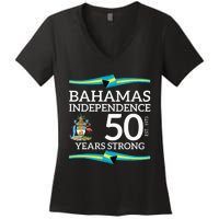 Bahamas Independence Day Bahamas 50th Celebration Women's V-Neck T-Shirt