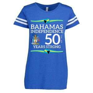 Bahamas Independence Day Bahamas 50th Celebration Enza Ladies Jersey Football T-Shirt