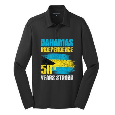 Bahamas Independence Day Shirt Bahamas 50th celebration Silk Touch Performance Long Sleeve Polo