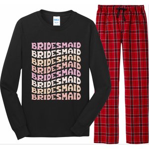 Bridesmaid I Do Crew Retro Bachelorette Party Bridesmaids Long Sleeve Pajama Set