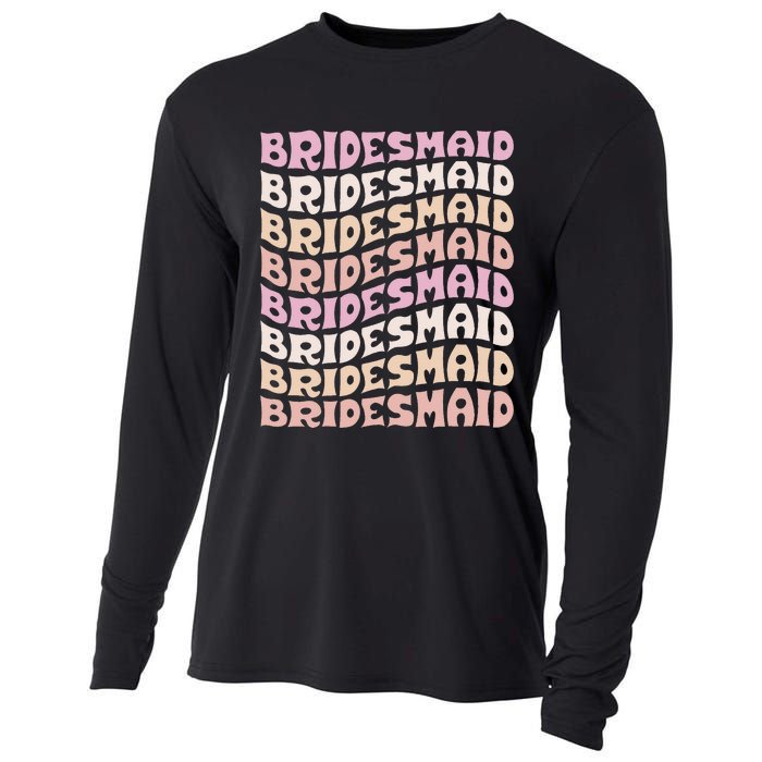 Bridesmaid I Do Crew Retro Bachelorette Party Bridesmaids Cooling Performance Long Sleeve Crew