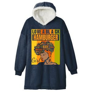 Black Independence Day Meaningful Gift Love A Black Hamburger Gift Hooded Wearable Blanket