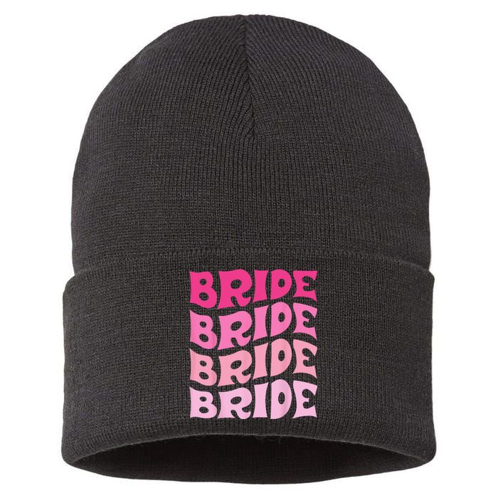 Bride I Do Crew Retro Bachelorette Party Bride Bridesmaids Sustainable Knit Beanie