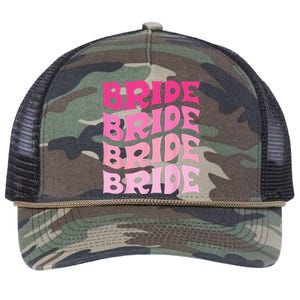 Bride I Do Crew Retro Bachelorette Party Bride Bridesmaids Retro Rope Trucker Hat Cap