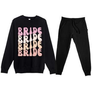 Bride I Do Crew Retro Bachelorette Party Bride Bridesmaids Premium Crewneck Sweatsuit Set