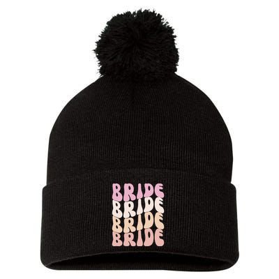 Bride I Do Crew Retro Bachelorette Party Bride Bridesmaids Pom Pom 12in Knit Beanie