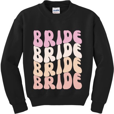 Bride I Do Crew Retro Bachelorette Party Bride Bridesmaids Kids Sweatshirt