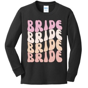 Bride I Do Crew Retro Bachelorette Party Bride Bridesmaids Kids Long Sleeve Shirt