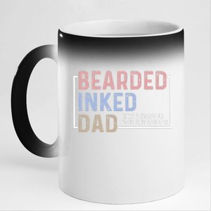 Bearded Inked Dad Papa Daddy Stepdad Father Husband Family 11oz Black Color Changing Mug