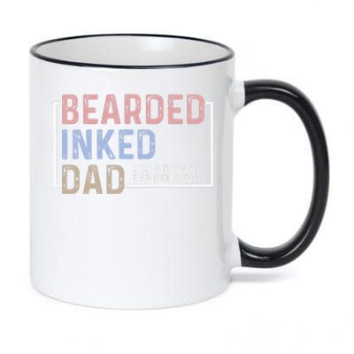 Bearded Inked Dad Papa Daddy Stepdad Father Husband Family 11oz Black Color Changing Mug