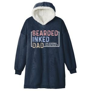 Bearded Inked Dad Papa Daddy Stepdad Father Husband Family Hooded Wearable Blanket