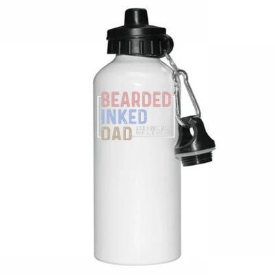 Bearded Inked Dad Papa Daddy Stepdad Father Husband Family Aluminum Water Bottle 