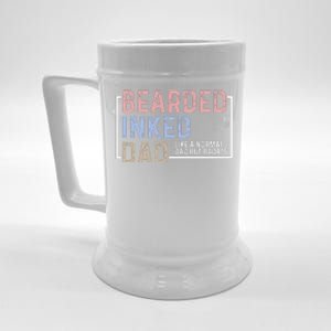 Bearded Inked Dad Papa Daddy Stepdad Father Husband Family Beer Stein