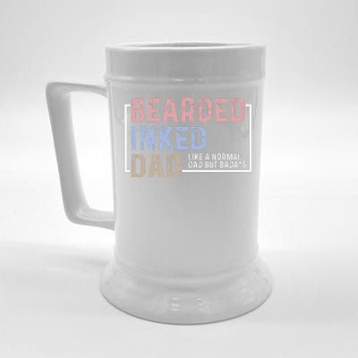 Bearded Inked Dad Papa Daddy Stepdad Father Husband Family Beer Stein