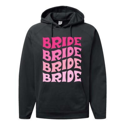 Bride I Do Crew Retro Bachelorette Party Bride Bridesmaids Performance Fleece Hoodie