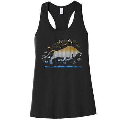 Bull Investor Dividends Capitalism Stock Market Trading Rich Women's Racerback Tank