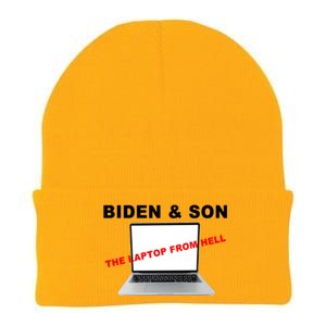 Biden And Son The Laptop From Hell Anti Biden Knit Cap Winter Beanie