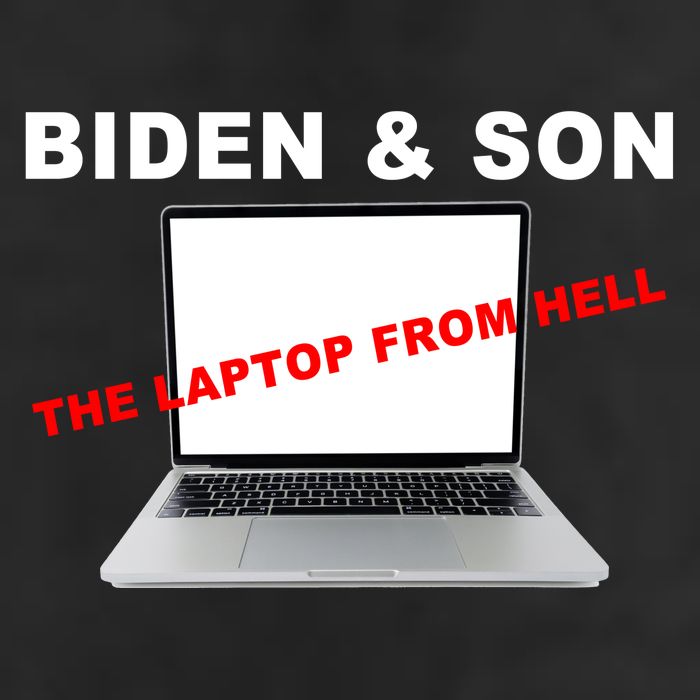 Biden And Son The Laptop From Hell Anti Biden 7 Panel Mesh Trucker Snapback Hat