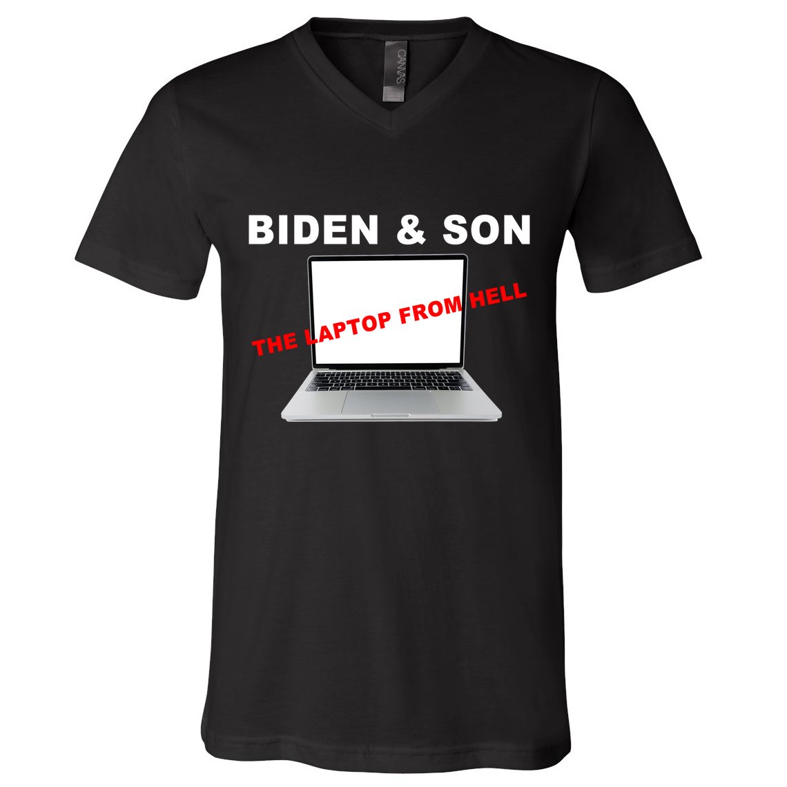 Biden And Son The Laptop From Hell Anti Biden V-Neck T-Shirt