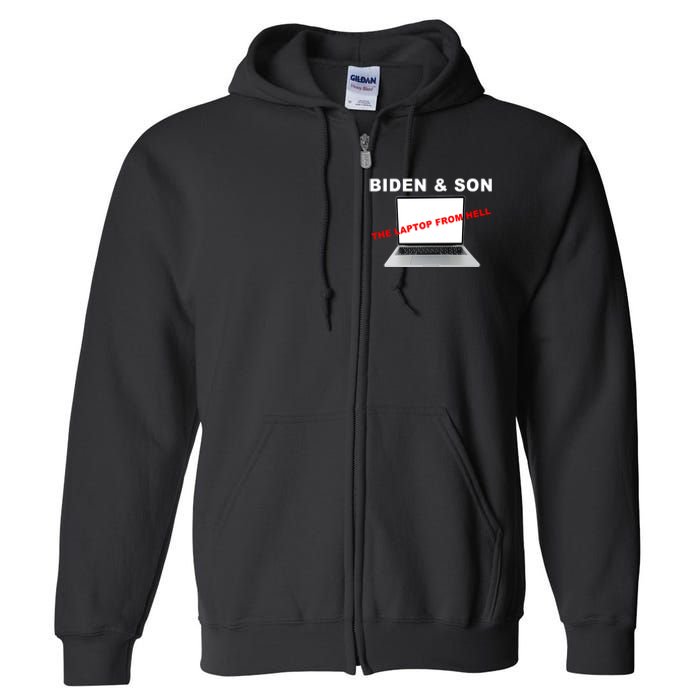 Biden And Son The Laptop From Hell Anti Biden Full Zip Hoodie