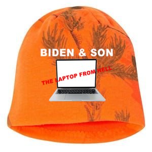 Biden And Son The Laptop From Hell Anti Biden Kati - Camo Knit Beanie