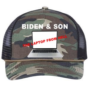 Biden And Son The Laptop From Hell Anti Biden Retro Rope Trucker Hat Cap