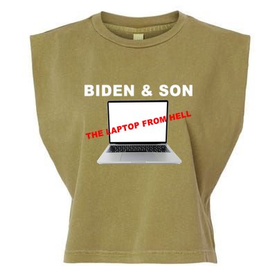 Biden And Son The Laptop From Hell Anti Biden Garment-Dyed Women's Muscle Tee