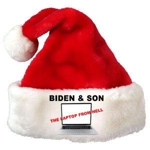 Biden And Son The Laptop From Hell Anti Biden Premium Christmas Santa Hat