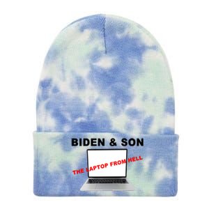 Biden And Son The Laptop From Hell Anti Biden Tie Dye 12in Knit Beanie