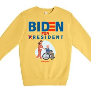 Biden For Resident Funny Trump 2020 President Premium Crewneck Sweatshirt