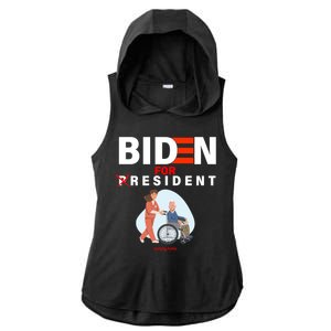 Biden For Resident Funny Trump 2020 President Ladies PosiCharge Tri-Blend Wicking Draft Hoodie Tank