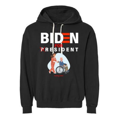 Biden For Resident Funny Trump 2020 President Garment-Dyed Fleece Hoodie