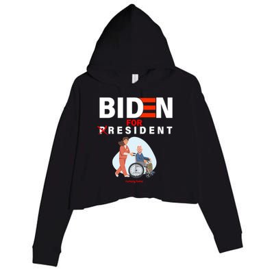 Biden For Resident Funny Trump 2020 President Crop Fleece Hoodie